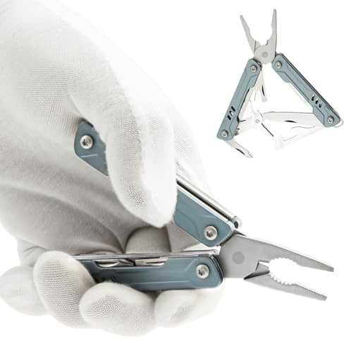 10 in 1 Mini Multitool Zange mit Unsichtbare Pinzette Mini Flagship Faltbares Multitool Werkzeug mit Taschenmesser Zange Dosenöffner Schere Schraubendreher Flaschenöffner für Camping/Männer Geschenke