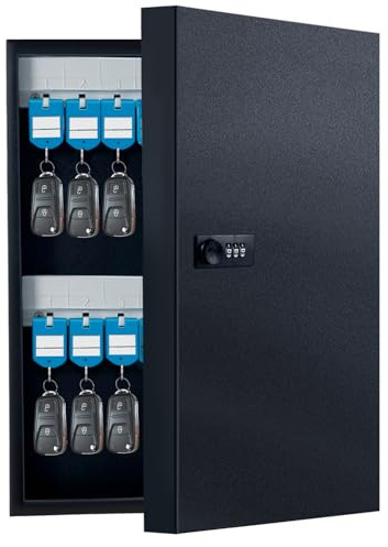 24 Schlüsseltresor mit Zahlencode und Schlüsselschloss,Schlüsselbox -Organizer,Schlüsselkasten-Wandhalterung,Schlüsselsafe,Schlüsselkasten Groß, Abus Schlüsselsafe,Hotels,Auto- und Hausschlüssel