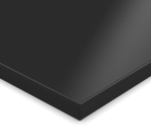 AUPROTEC Holzplatte 19mm 60x40 cm | ideal für Ablagen, Konsolen, Regale und DIY | Schwarz | 1 mm ABS Kante