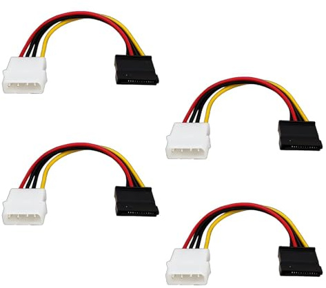Bgfaquri Set di 4 cavi di alimentazione Molex a SATA a 4 pin, cavi adattatore Molex a SATA LP4 con connettore per SSD HDD Lettore DVD Aggiornamento PC Torre compatibile con alimentazione vecchia