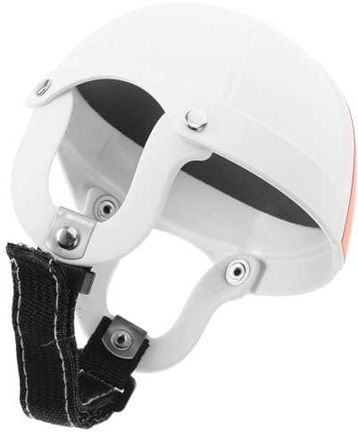 DECOMELODY Sicherheitshelm für Haustiere aus Abs-Material mit Belüftung und Ohrenlöchern für Welpen und Hunde zum Motorradfahren Fahrradfahren oder Autofahren Verstellbarer Kinnriemen