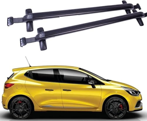 Auto Dachgepäckträger Für RENAULT Clio IV, 5-dr Hatchback, 2013-2017 2018 2019 Dachträger Grundtäger Dachbalkens Dach Schiene Rack Riegel Kreuz Bars Abschließbar Aluminium Legierung GepackträGer