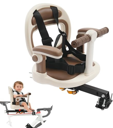 DioPaiB Kindersitz Fahrrad Vorne | 360° drehbar | mit Rückenlehne, Sicherheitsgurt | Klappbar Fußstütze | für Kinder 6 Monate–8 Jahre | bis 40kg | Geeignet für Mountainbikes