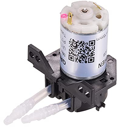 Domary Peristaltische Pumpe DC 12 V Pumpe 12 V Dosierpumpe Volt Flüssigkeitspumpe Mini-Wasserflüssigkeitspumpe Selbstansaugender Reversibler Durchfluss mit Schnallendesign für die (3mmX5mm)