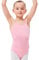 tanzmuster ® Ballettanzug Mädchen Träger - Leonie - aus Baumwolle, Ballettbody Ballett Trikot in rosa, Größe 104/110