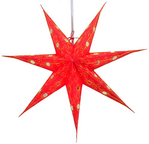 GURU SHOP Faltbarer Advents Leucht Papierstern, Weihnachtsstern 60 cm - Agamemnon, Papiersterne 60 cm