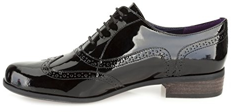 Clarks Womens Casual Clarks Hamble Oak Leather Shoes In Black Patent Wide Fit Size 6
