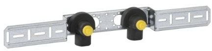 Geberit 601781005 Montageplatte Mepla mit Doppel-Armaturenanschluss, 16 mm x RP 1/2