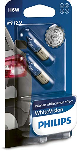 Philips WhiteVision Xenon-Effekt H6W Autolampe 12036WHVB2, Doppelblister, Double blister