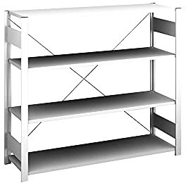 hofe | Sideboard-Steckregal | lichtgrau | Höhe 1200 mm | 4 Böden | Grundregal | Bodentiefe 400 mm | Fachlast 180 kg