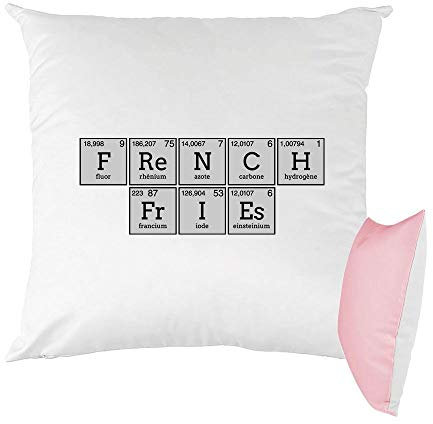 Mygoodprice Kissen, Bedruckt, 40 x 40 cm, Chimie French Fries Rosa