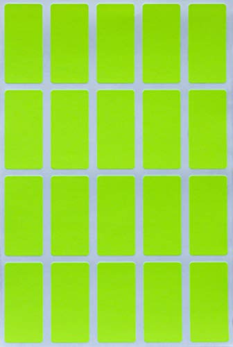 Royal Green Neon Yellow Rectangular Stickers (40mm x 19mm) 4 cm x 1.9 cm - 1000 Pack | 1000 neon yellow rectangle labels for organizing, color coding, inventory, storage, and easy identification.
