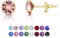 DTPsilver - Boucles d'oreilles/Clous en Argent Fin 925 Plaqué Or Jaune et Cristaux de Swarovski® Elements Ronds - Diamètre: 6 mm - Couleur: Rose Clair