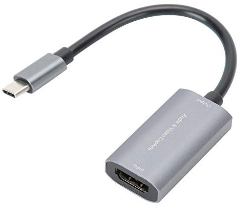 Lazmin112 Carte de Capture vidéo HDMI vers USB-C, Jeu Portable 4K 1080P en Direct Gris argenté Carte de Capture vidéo Haute définition à Lecteur