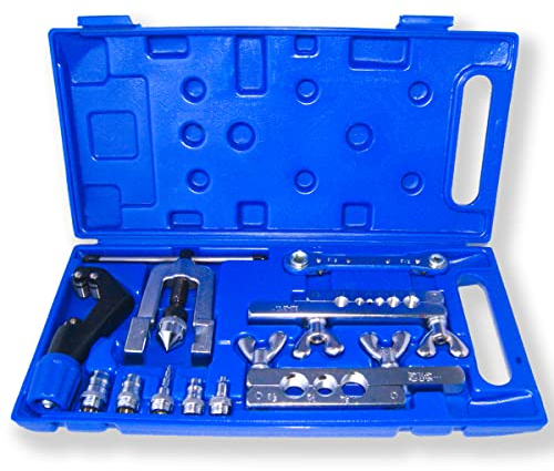 GOLDMAN SERVICE | Kit Herramientas Fontanería Abocardador Excéntrico de Tubos Aire Acondicionado y Calefacción. Abocinador Expansor, Cortador de Tubo con Estuche
