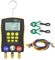 Kit Manifold Digitale PLAYOCCAR per Refrigerazione,Tester pressione/vuoto/temperatura per 93 gas refrigeranti (inclusi R134A, 1234YF, R22, R12, R404A, R410A) con clip test e tubi per climatizzatori