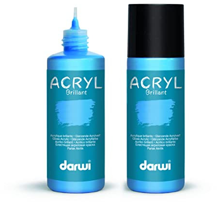 DARWI - DA0350080215C - Un flacon de Peinture Acrylique Brillante - Coloris Bleu - 80 ML - DARWI ACRYLIC