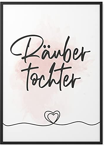 Papierschmiede® Kinderposter in A4 (21x30 cm), Wanddeko für Kinderzimmer oder Spielecke, Geschenk für Mädchen, Wandbild Dekoration mit Sprüchen ohne Rahmen, Räubertochter