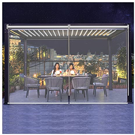 QWEASDF Transparente wasserdichte PVC Rollläden,Rollos für den Garten im Freien,wärmeisoliert,staubdicht,regenfester Vorhang für Schlafzimmer,Badezimmer, 160x180cm/62.9x70.8in