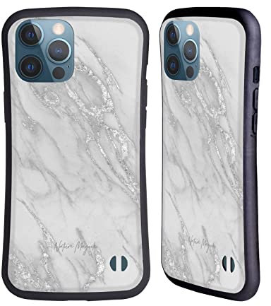 Head Case Designs Officially Licensed Nature Magick Silver Marble Metallics Hybrid Case Compatible With Apple iPhone 13 Pro Max