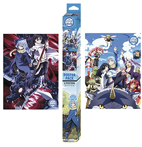 ABYSTYLE Poster mit Aufschrift That Time I Got Reincarnated as a Slime, ungerahmt, Chibi, 38,1 x 52,1 cm, Anime-Manga-Wandkunstdrucke für Schlafzimmer, Büro, Zuhause, Raumdekoration, Geschenk