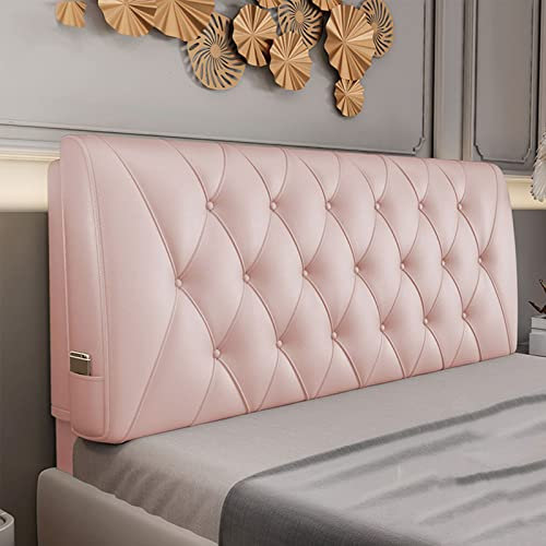 ZZYY Tête De Lit Pleine Capitonnée En Similicuir Souple Tête De Lit Capitonnée Pour Lit Pleine Grandeur Housse De Soutien Coussin À Utiliser Avec Une Tête De Lit,Rose,63''/160cm