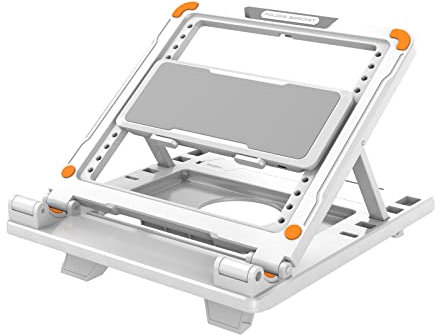 MiliPow Semiconductor Laptop Cooling Pad, Adjustable Height Laptop Stand Intense Cooling Fan Gaming Laptop Cooler Fits for Laptops up to 9-17 /Macbook/Macbook Pro/PS3/PS4, etc. (White)