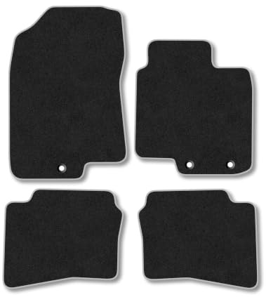 Fits Hyundai i20 (2015-2020) Carpet Car Mats | Grey Edge Trim Tailored Fit Floor Mats Full Coverage Protection Accessories Easy Clean Anti Slip Made in the UK