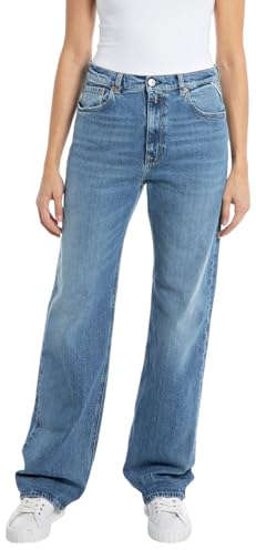 Replay Damen Jeans Laelj Wide Leg Fit Rose Label, Medium Blue 009 (Blau), 29W / 32L