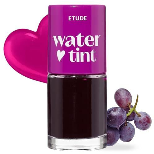 ETUDE Dear Darling Water Tint - Grape Ade (9g) | Vivid Color Lip Stain with Moisturizing Weightless & Non-sticky Finish Lip Stain | Smudge-proof Lip Tint | Korean Makeup, Kbeauty