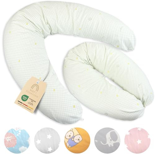 Baby's Stillkissen XXL - 190cm Schwangerschaftskissen mit Bezug - Geprüftes Schwangerschaft Kissen für Baby & Erwachsene - Kuscheliges Stillkissen Seitenschläferkissen & Lagerungskissen Erwachsene