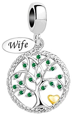 LSxAB Ciondolo a forma di albero della vita, compatibile con braccialetti Pandora, Metallo, Nessuna pietra preziosa