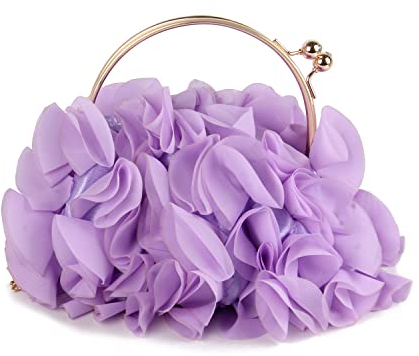 Jywmsc Bolsos de Embrague Florales para Mujer, Bolso de Noche de Flores de Satén, Bolsos de Fiesta de Graduación