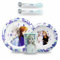 Sorrisini Ensemble de vaisselle pour enfant, Vaisselle réutilisable pour enfants, Services pour Enfant et adapté au micro-ondes, Set de table pour enfant, assiette et bol, couverts tasse 260ml, Frozen