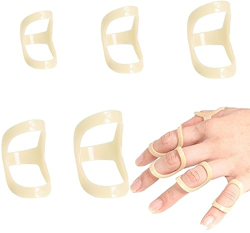 CLDURHGE 5 Stück Ovale Fingerschiene Fingerschutz für Arthritis, Hammerfinger Fingerstütze Trigger Fingerschiene Fingerglätter-Klammer Knöchelimmobilisierung (Größen 6,7,8,9,10)