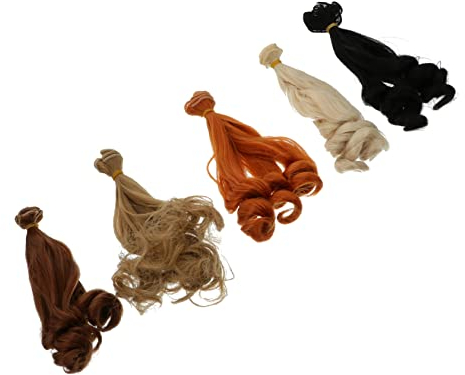 LALAFINA 5st Puppe Perücke Augen Für Handwerk Puppenperücken Lockige Puppenperücke Doll Hair Bjd Puppenperücke Zubehör Für Die Puppenherstellung Hochtemperaturdraht Haar Bastelbedarf