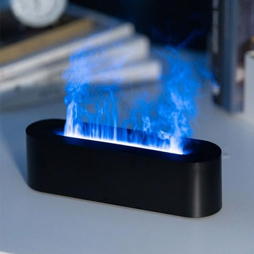 Flame Aroma Diffuser, Air Humidifier Cool Mist Essential Oil Diffuser For Office, Living Room, Bedroom(Black)