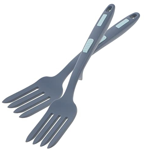 Zerodeko 2 Piezas Tenedor De Silicona Práctico Tenedor De Cocina Tenedor De Fideos Fritos Tenedor Batidor Apto Para Lavavajillas Gigante Antiadherente Batería De Cocina Gel De Sílice