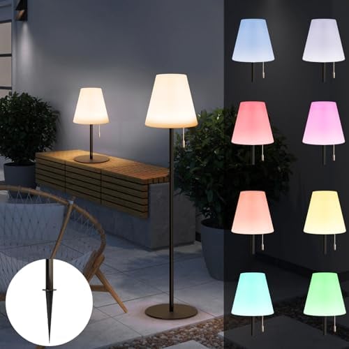 light to hope Lampe de Table Sans Fil Lampadaire 2 en 1 Blanc Chaud et RGB Dimmable IP44 Lampadaire Étanche D'extérieur pour Salon, Balcon, Restaurant, Hôtel (Noir H 100cm)