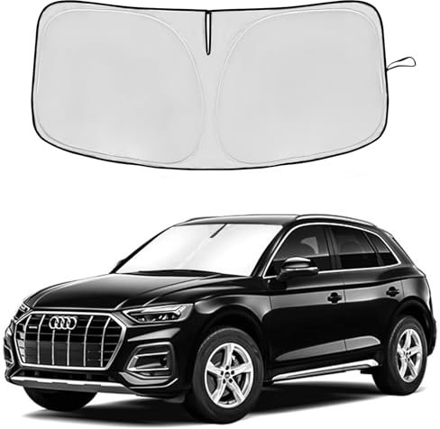 Parasol para Parabrisas para Audi Q5 2018-2024 de Doble Capa 240T, Ajuste Personalizado, Q5 SQ5 Premium, Premium Plus, Prestige Crossover SUV, Parasol Plegable, bloquea los Rayos UV, Accesorios