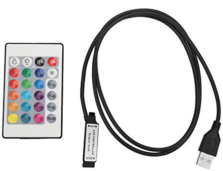 MUNEFE Telecomando Wireless per Strisce Luminose a LED, Luce a LED con Telecomando, Telecomando Universale per Luci a LED per Il Controllo con comodità Wireless(Line Length 1 m)