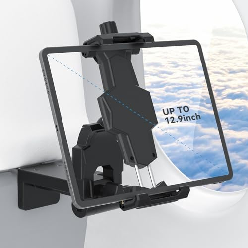 KDD Supporto Tablet Auto con Rotazione di 360°, Supporto ipad Regolabile in Aereo, Porta Tablet per Poggiatesta dell'auto Tesla Model 3/Y, Accessori da Viaggio Compatibile con iPad, Telefono, Switch