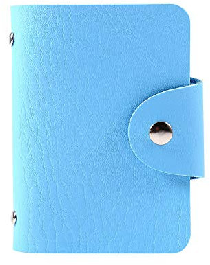 Emoshayoga Kartenetui PU Leder Kreditkarte Visitenkartenetui Tasche Etui Brieftasche für 24 Karten Blau, mehrfarbig, 60_x_180_cm