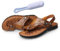 Herren-Zehenkorrektur-Sandale, Herren Sommer Leder Zehenring Stil Strand Bunion Corrector Sandalen, Einzigartige Vatertagsgeschenke, Nicht Beleg-Flipflop-Strand-Dia-Pantoffel-Schuhe(Color:Khaki,Size:3