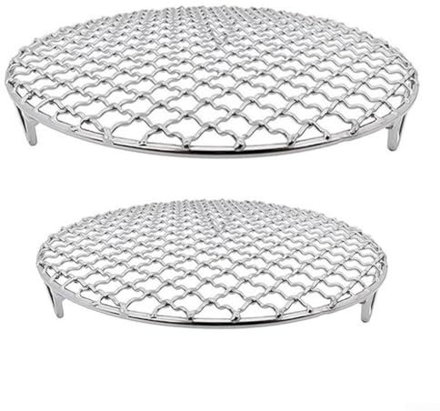 27 cm runder Grillrost aus Edelstahl für Grills im Freien, Holzkohle und Gas (D27cm)