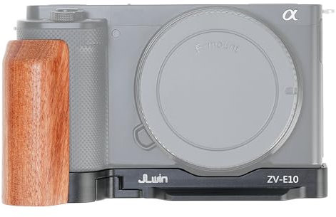 Hersmay ZV-E10 Quick Release Baseplate with Wooden Side Handle L Bracket Plate for Sony ZV-E10 Mirrorless Camera, Compatible for Arca Swiss Standard