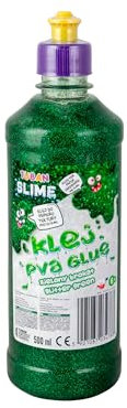 TUBAN Colla PVA glitterata per Slime 500ml - Colla per carta - Per divertimento - Carta e cartone - Ideale per realizzare Slime - Decoupage - Fai da te - Verde