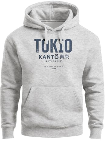 Neverless® Hoodie Herren Frontprint Tokyo Japan Japanische Schriftzeichen Grafik Print Fashion Streetstyle Männer