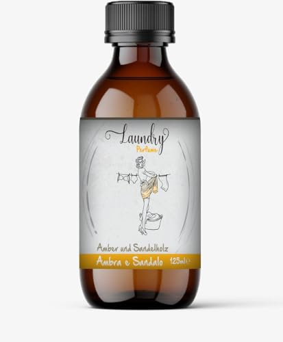 Laundry - Parfüm für die Waschmaschine, Duft für die Waschmaschine, Wäscheduft, Wäscheparfüm (125 ml, Amber und Sandelholz)