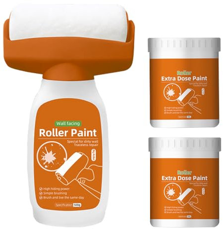 1500g Pittura Rullo Per Riparazione Pareti, Rullo Per Riparazione Muro, Vernice Bianca per Riparazioni Murali Per Riparazione Pareti Per Macchie, Crepe, Graffiti, Graffi